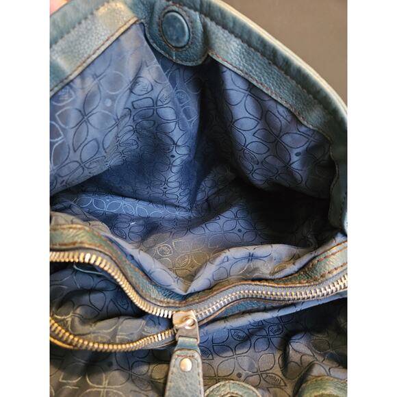 Fossil Vintage Green Leather Pocketbook Purse EUC - Picture 10 of 11